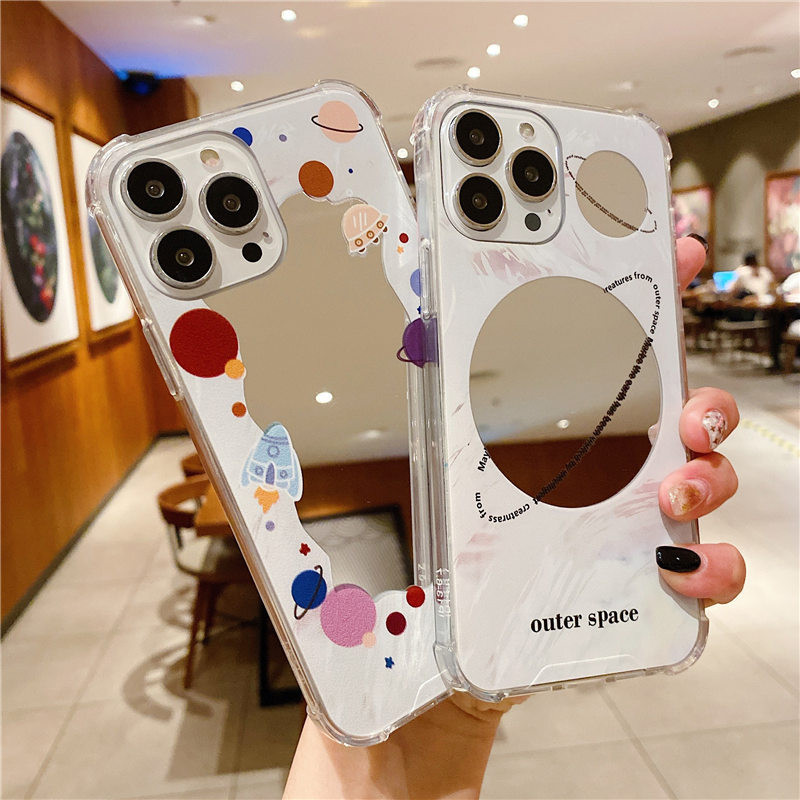 Makeup Mirror Butterfly telefontok iPhone 13 12 11 Pro Max XS Max XR X 7 8 Plus 13 Pro ütésálló lökhárító puha szilikon borítással