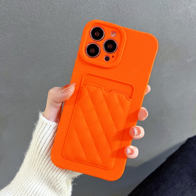 Kártyatáska gyémánt rácsos telefontok iPhone 13 12 11 Pro Max 13Pro XS Max X XR 7 8 Plus kameravédő pénztárca puha borításhoz
