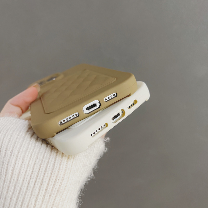 Kártyatáska gyémánt rácsos telefontok iPhone 13 12 11 Pro Max 13Pro XS Max X XR 7 8 Plus kameravédő pénztárca puha borításhoz