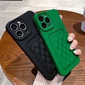 Kártyatáska Szilikon telefontok iPhone 14 13 12 11 Pro Max XS Max XR X 13Pro 14 Plus ütésálló lencsevédő puha TPU burkolathoz