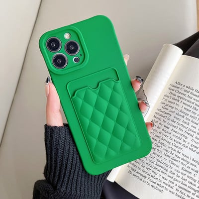 Kártyatáska Szilikon telefontok iPhone 14 13 12 11 Pro Max XS Max XR X 13Pro 14 Plus ütésálló lencsevédő puha TPU burkolathoz