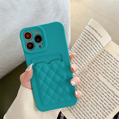 Kártyatáska Szilikon telefontok iPhone 14 13 12 11 Pro Max XS Max XR X 13Pro 14 Plus ütésálló lencsevédő puha TPU burkolathoz