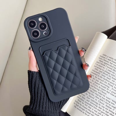 Kártyatáska Szilikon telefontok iPhone 14 13 12 11 Pro Max XS Max XR X 13Pro 14 Plus ütésálló lencsevédő puha TPU burkolathoz