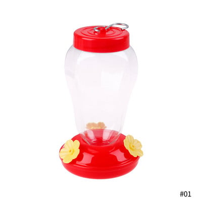 480 ml plastic hrănitor de apă pentru păsări sticle agățat hrănitor pentru colibri grădină în aer liber din plastic flori cârlig de fier pentru animale de companie consumabile pentru păsări