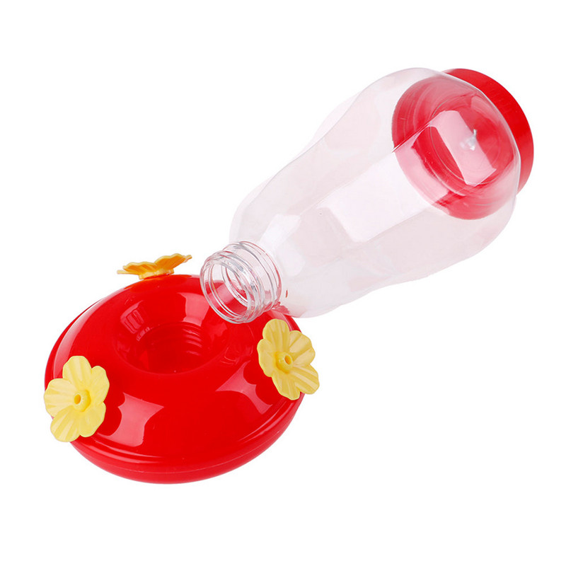 480 ml plastic hrănitor de apă pentru păsări sticle agățat hrănitor pentru colibri grădină în aer liber din plastic flori cârlig de fier pentru animale de companie consumabile pentru păsări