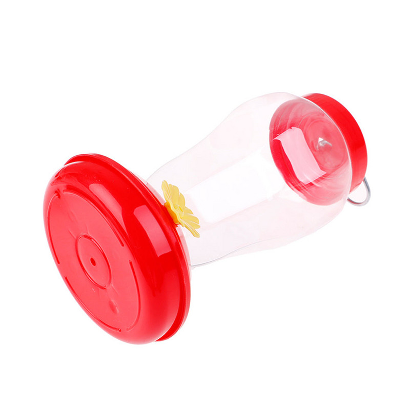 480 ml plastic hrănitor de apă pentru păsări sticle agățat hrănitor pentru colibri grădină în aer liber din plastic flori cârlig de fier pentru animale de companie consumabile pentru păsări