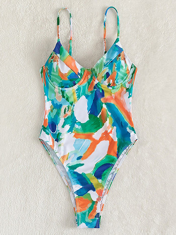 2022 Γυναικεία Tie Dye Push Up One Piece Μαγιό Underwire Μαγιό Ολόσωμο μαγιό Καλοκαιρινό μαγιό Monokini New