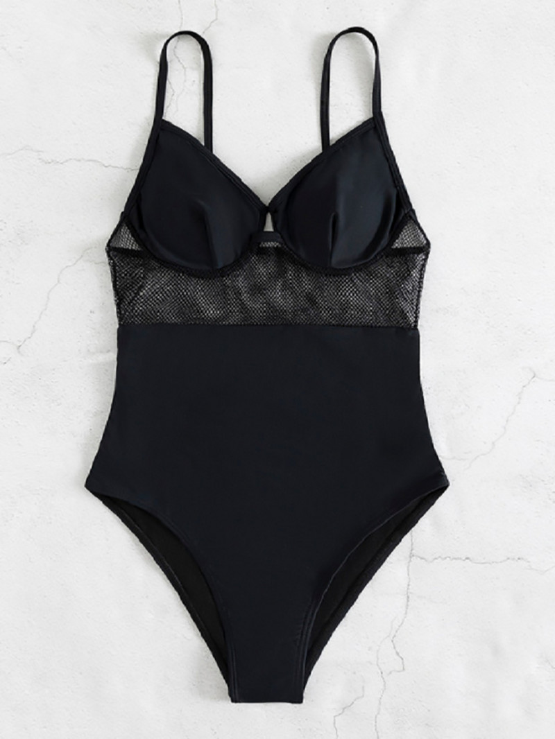 Crni kupaći kostim visokog struka Ženski Push Up kupaći kostim 2022 Mrežasti kupaći kostim Jednodijelni bodi Ljeto za seksi odjeću za plažu Monokini