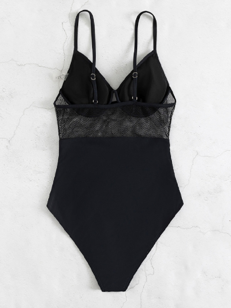 Crni kupaći kostim visokog struka Ženski Push Up kupaći kostim 2022 Mrežasti kupaći kostim Jednodijelni bodi Ljeto za seksi odjeću za plažu Monokini