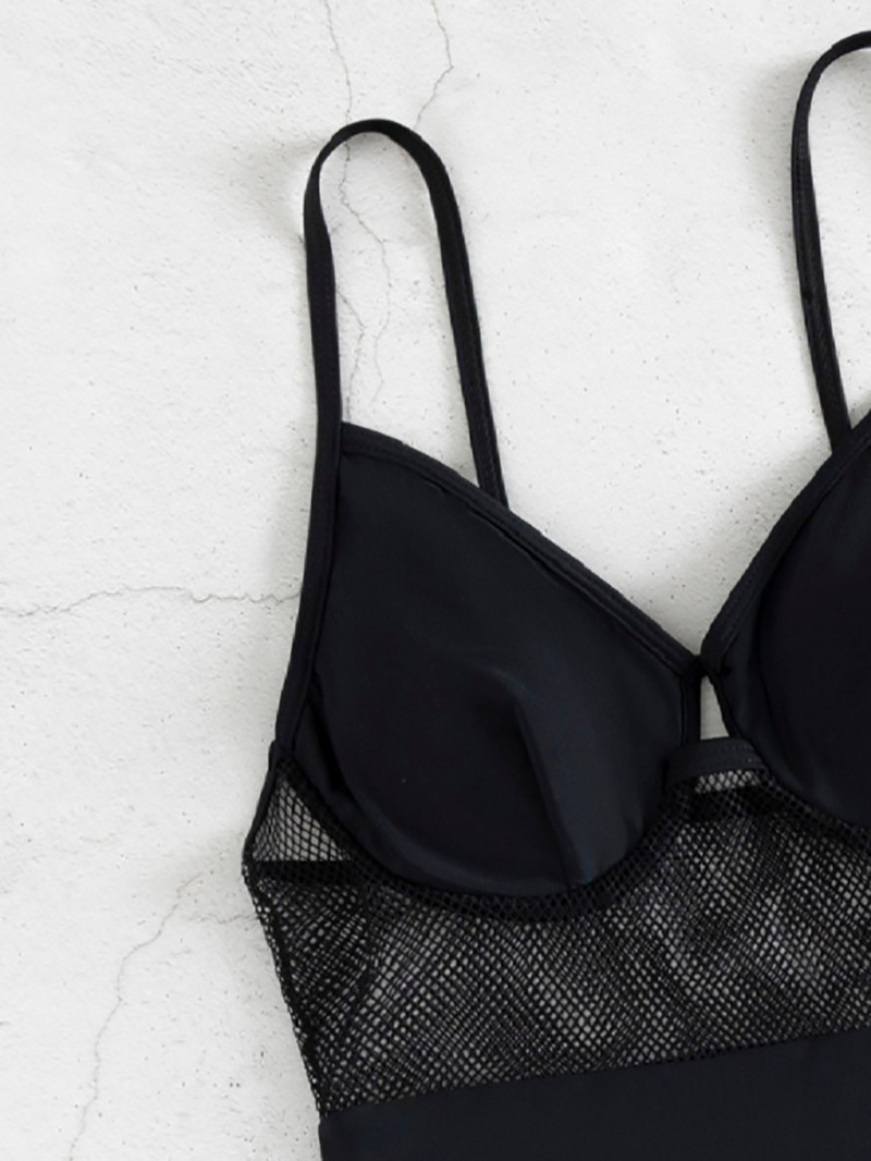 Crni kupaći kostim visokog struka Ženski Push Up kupaći kostim 2022 Mrežasti kupaći kostim Jednodijelni bodi Ljeto za seksi odjeću za plažu Monokini