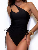 Γυναικείο σέξι μαύρο μαγιό με έναν ώμο Γυναικείο μαγιό με κορδόνι Γυναικείο 2022 One Piece μαγιό Tankini Monokini