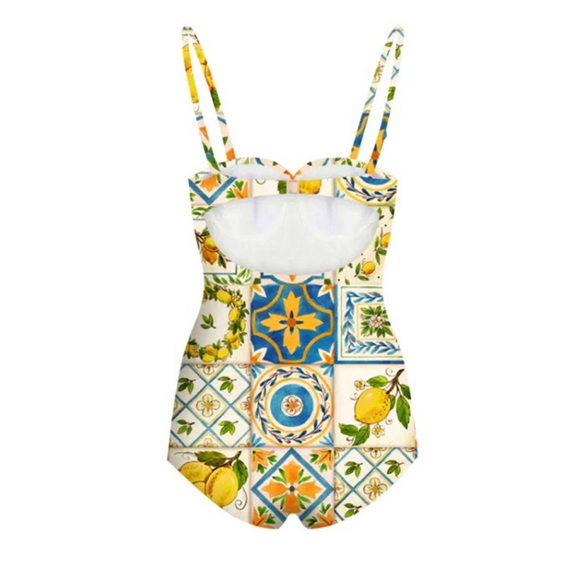 Ženski retro kupaći kostim Jednodijelni žuti pokrivač Blagdanska haljina za plažu Dizajnerski kupaći kostim Ljetna odjeća za surfanje