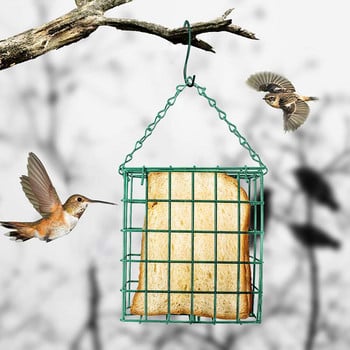 Bird Feeder Green Cube Κλουβί Δοχείο τροφίμων Υπαίθριος άγριος παπαγάλος που ταΐζει Κρεμαστό δέντρο Φορητό Φρούτα Λαχανικό Πάρκο Κήπος