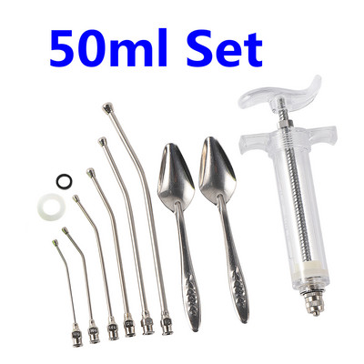 20/50 ml süstlakomplekt Tibude käsitsi söötmine linnupapagoi söötmislusikas roostevabast terasest vesi piimapulbri söötja lusikas linnutoitu