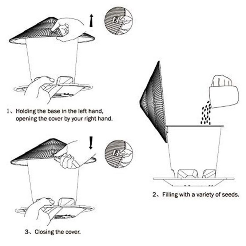 Nova vodootporna sjenica, viseća hranilica za divlje ptice, vanjski spremnik s užetom, vrsta hranilice za ptice, vrtna dekoracija