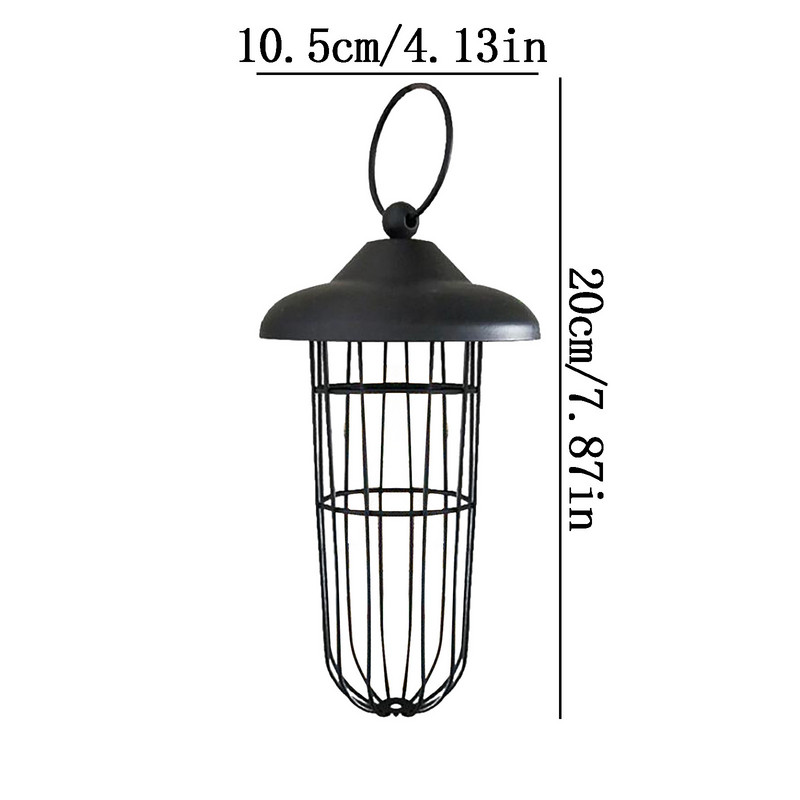 Hrănitor de fier pentru păsări, agățat în aer liber, hrănire cu plasă, portabil, pentru păsări sălbatice, suport pentru minge de grăsime, hrănitor pentru grădină, pentru păsări pentru animale de companie L5