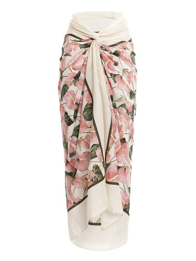 Ženska modna blagdanska haljina za plažu u boji, asimetrični kupaći kostimi Jednodijelni kupaći kostimi s otisnutim laticama i pokrivači