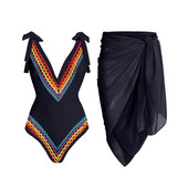 Női retro fürdőruha fekete szoknya ünnepi strandruha Vintage Deep V Designer fürdőruha nyári szörfös viselet