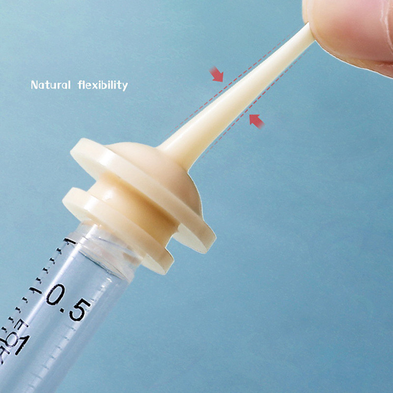 Naujagimio maitinimo spenelis šuniui katei Žiurkėnui šerti čiulptukas vaistui augintiniams šerti geriamasis švirkštas su silikoniniu speneliu