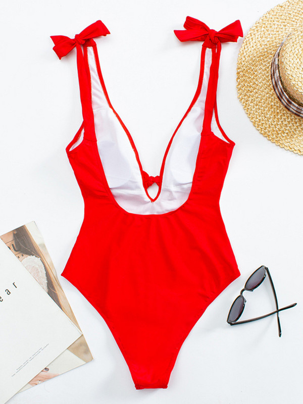 Black Tie Kupaći kostim na ramena Ženski vintage jednodijelni kupaći kostimi s halterima Seksi kupaći kostimi s čvorovima Ljetna odjeća za plažu Maillot De Bain