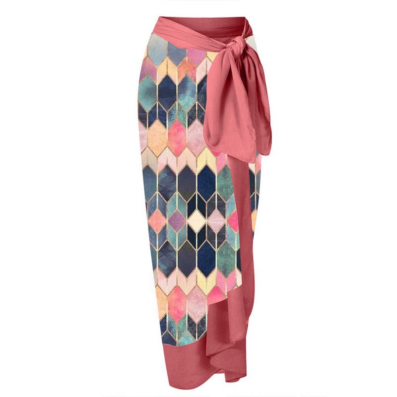 Ženski jednodijelni kupaći kostim sa suknjom, modni V-izrez s printom u boji, blagdanska haljina za plažu Dizajnerski kupaći kostim Ljeto