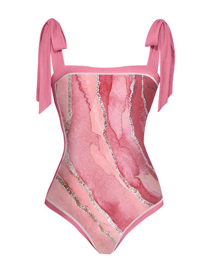 Vintage modni jednodijelni komplet kupaćih kostima s printom u boji Block Blagdanska haljina za plažu Dizajnerski kupaći kostim Ljetna odjeća za surfanje