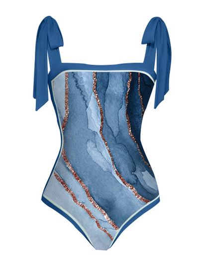 Vintage modni jednodijelni komplet kupaćih kostima s printom u boji Block Blagdanska haljina za plažu Dizajnerski kupaći kostim Ljetna odjeća za surfanje