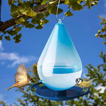 2022 Хранилка за птици Автоматичен диспенсер за вода Храна за птици Висящи капки Инструменти Външна баня за птици Хранилка за диви домашни любимци Поилка във формата на птица