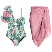 Fashion Print Bikini Fodor Egyrészes fürdőruha és strandruházat Deep-v Holiday Beach Dress Nyári fürdőruha Hát nélküli szörföltözet