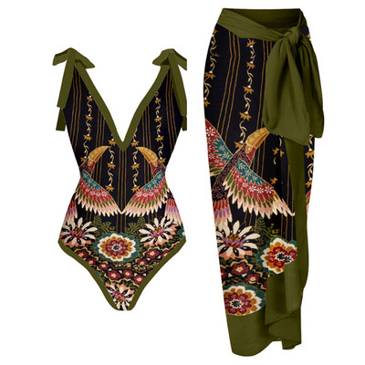 Ženski retro ženski jednodijelni kupaći kostim sa suknjom Zeleni kupaći kostim za pokrivanje Plava blagdanska haljina za plažu Ljetna vintage odjeća za surfanje