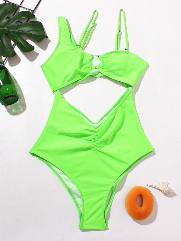 Seksi neonski kupaći kostimi Ženski jednodijelni kupaći kostim Bandeau 2022. Ženski kupaći kostim Ženski bodi Monokini za kupanje za plažu