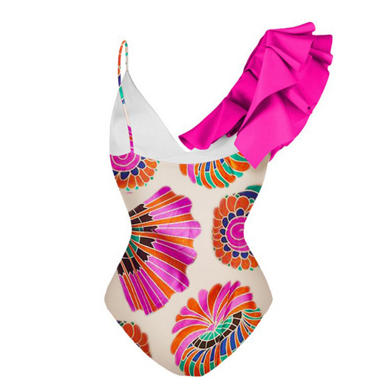 Moteriškas retro maudymosi kostiumėlis Asimetriškas šventinis paplūdimio suknelė Vintažinis sijonas Dizainerės maudymosi kostiumėlis vasaros banglenčių sportui