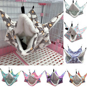 Viseća mreža za štakore Dvostruki debeli plišani topli krevet za kućicu hrčka Gnijezdo Vreća za spavanje Viseći kreveti na drvetu Zamorac Kavez za hrčka