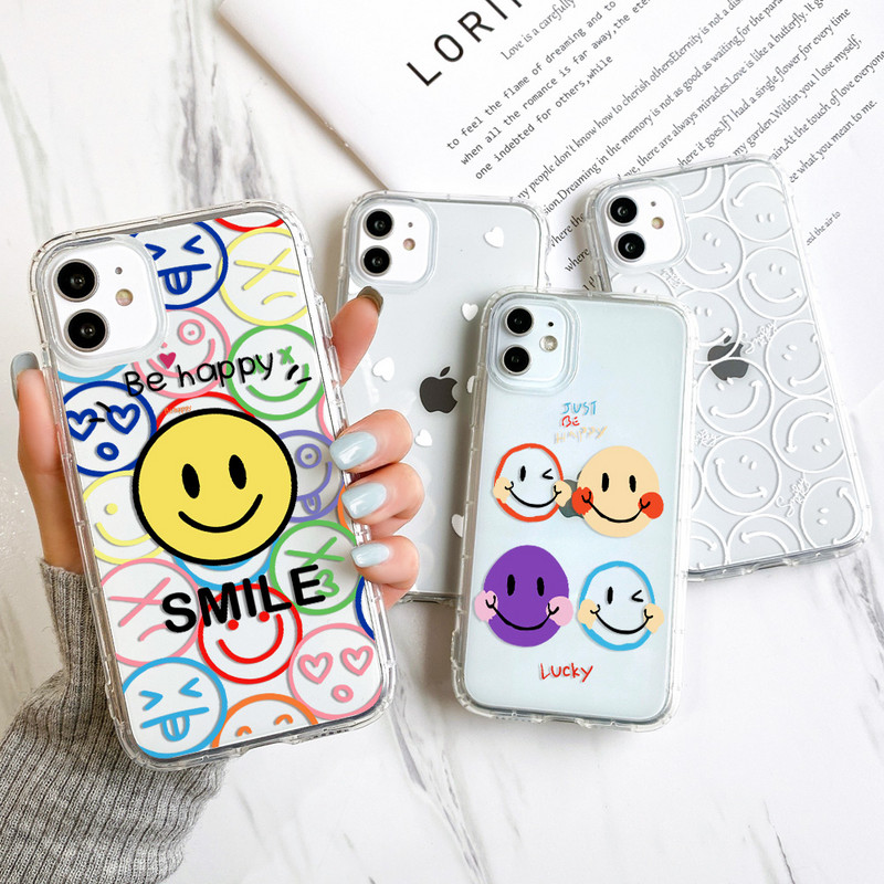 Θήκη τηλεφώνου Smile για iPhone 11 Θήκη Μαλακή θήκη για iPhone 13 14 12 Pro Max 13 Mini XR XS Max X 7 6 6S 8 Plus SE κάλυμμα σιλικόνης