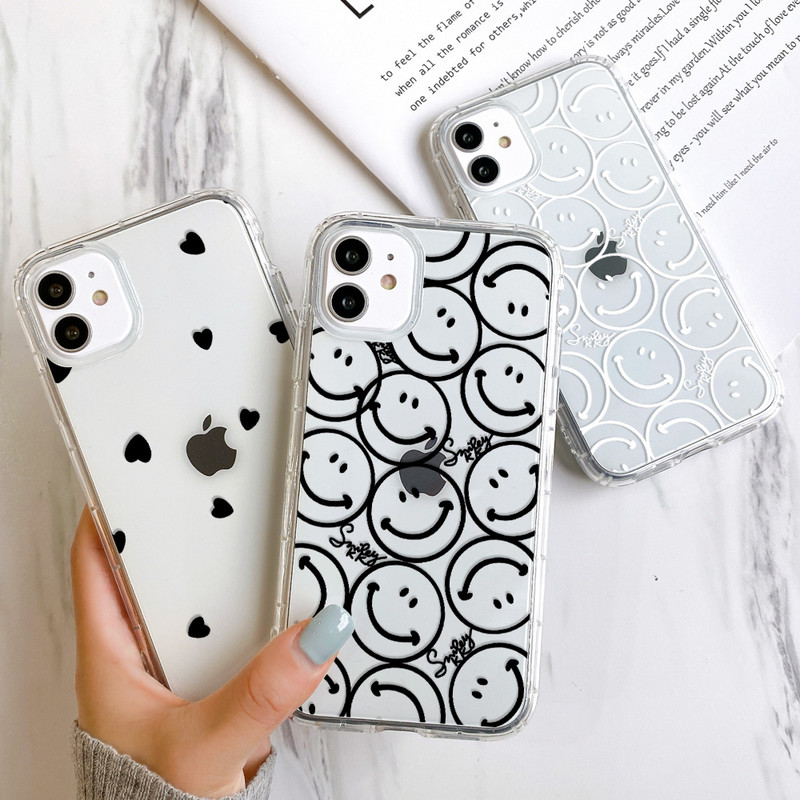 Θήκη τηλεφώνου Smile για iPhone 11 Θήκη Μαλακή θήκη για iPhone 13 14 12 Pro Max 13 Mini XR XS Max X 7 6 6S 8 Plus SE κάλυμμα σιλικόνης