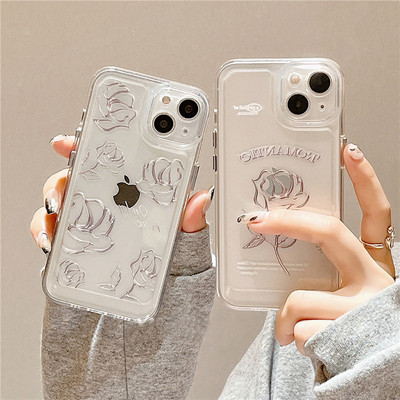 ins flower Διάφανη θήκη τηλεφώνου για iPhone 11 12 13 Pro Case Capa για iphone XS Max 7 8 Plus SE X XR Πίσω κάλυμμα μαλακής σιλικόνης