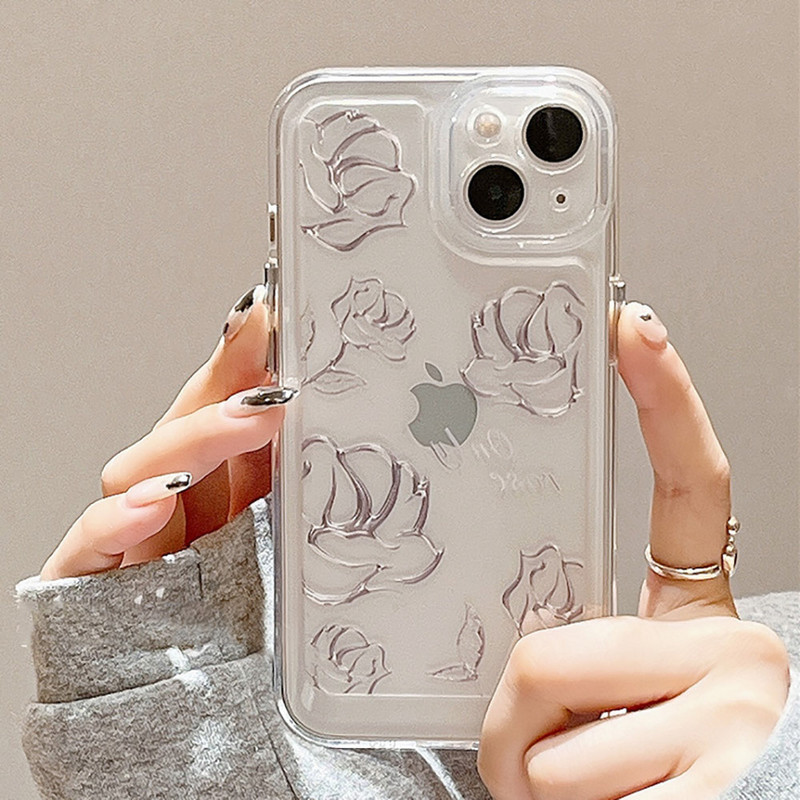 ins flower Διάφανη θήκη τηλεφώνου για iPhone 11 12 13 Pro Case Capa για iphone XS Max 7 8 Plus SE X XR Πίσω κάλυμμα μαλακής σιλικόνης