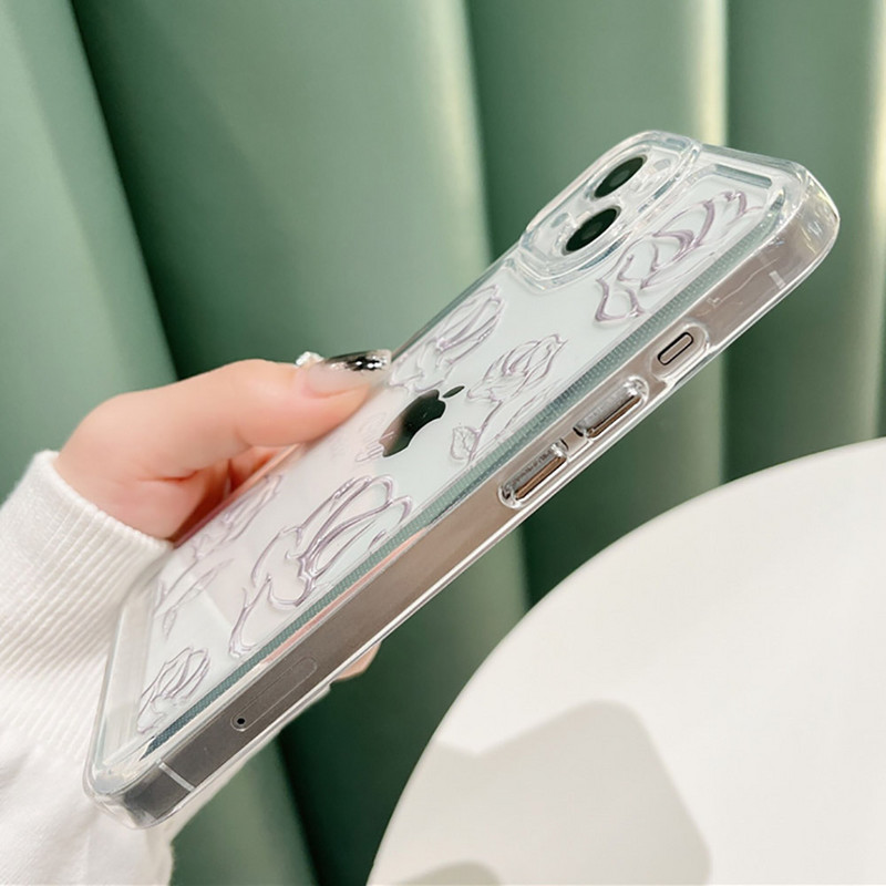 ins flower Διάφανη θήκη τηλεφώνου για iPhone 11 12 13 Pro Case Capa για iphone XS Max 7 8 Plus SE X XR Πίσω κάλυμμα μαλακής σιλικόνης