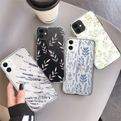 Калъф за телефон LUPWAY Cute Flowers Leaf за iPhone 13 12 11 Pro Max 12 Mini XS Max XR X 7 8 Plus SE 2020 Мек прозрачен TPU капак