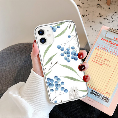 Калъф за телефон LUPWAY Cute Flowers Leaf за iPhone 13 12 11 Pro Max 12 Mini XS Max XR X 7 8 Plus SE 2020 Мек прозрачен TPU капак