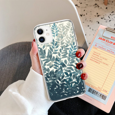 Калъф за телефон LUPWAY Cute Flowers Leaf за iPhone 13 12 11 Pro Max 12 Mini XS Max XR X 7 8 Plus SE 2020 Мек прозрачен TPU капак