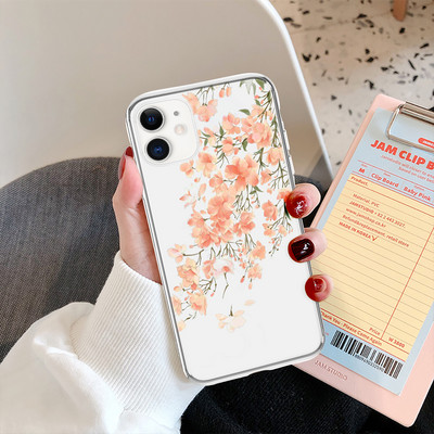 Калъф за телефон LUPWAY Cute Flowers Leaf за iPhone 13 12 11 Pro Max 12 Mini XS Max XR X 7 8 Plus SE 2020 Мек прозрачен TPU капак