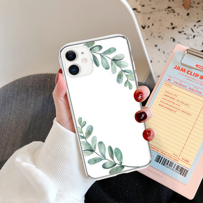 Калъф за телефон LUPWAY Cute Flowers Leaf за iPhone 13 12 11 Pro Max 12 Mini XS Max XR X 7 8 Plus SE 2020 Мек прозрачен TPU капак