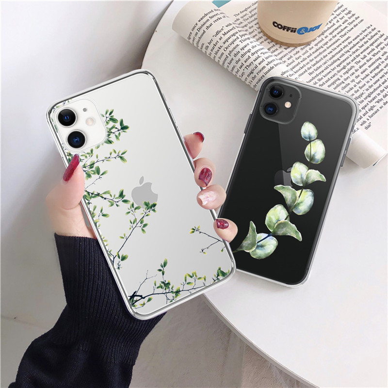 Θήκη τηλεφώνου LUPWAY Cute Flowers για iPhone 13 12 11 Pro Max 12 Mini XS Max XR X 7 8 Plus SE 2020 Μαλακό διαφανές κάλυμμα TPU