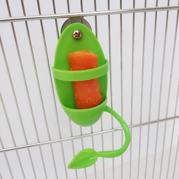 Τροφοδότης παπαγάλου με όρθια βάση βάσης φρούτων λαχανικών Πλαστική κρεμαστή θήκη φαγητού Αξεσουάρ κλουβιού Προμήθειες πουλιών για κατοικίδια