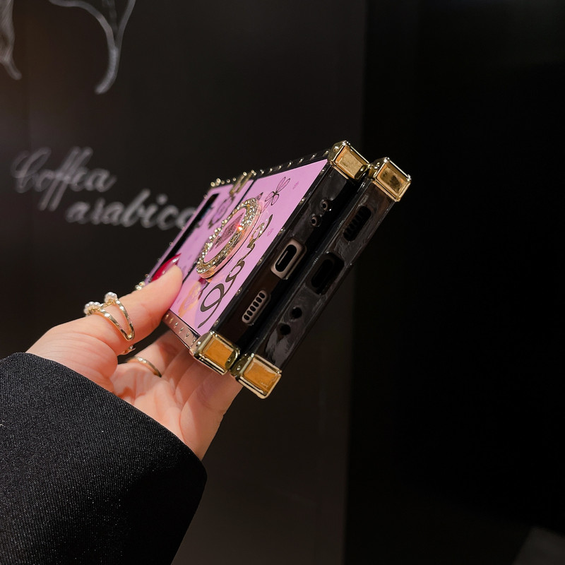 Sõrmusehoidja ümbris Samsung Galaxy Z Flip 3 4 5G kokkupandava kaanega kaitsekile Jinsha Jade kronsteiniga Samsung Flip3 jaoks