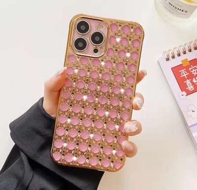 Πολυτελής θήκη διαμαντιού με κέλυφος σιλικόνης για iPhone 1413 11 12 Pro Max X XR XS 7 8 Plus Glitter Rhinestone Πίσω Κάλυμμα τηλεφώνου Funda