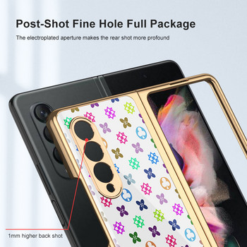 Θήκη από σκληρυμένο γυαλί πολυτελείας για Samsung Galaxy Z Fold 3 5G Θήκη Επιμετάλλωση Πλαστικό πλαίσιο Σκληρό γυάλινο κάλυμμα για Galaxy Z Fold3