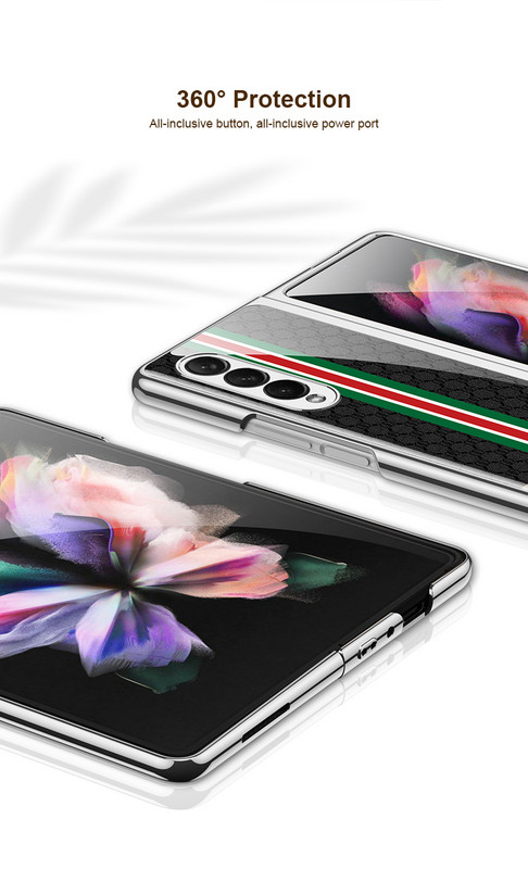 Prabangus grūdinto stiklo dėklas, skirtas Samsung Galaxy Z Fold 3 5G korpuso padengimas plastikiniu rėmu, kieto stiklo dangtelis, skirtas Galaxy Z Fold3