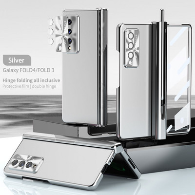 Πολυτελής επιμετάλλωση θήκη για στυλό S για Samsung Galaxy Z Fold 3 4 Fold4 5G Fold3 Fold 2 Fold2 με φιλμ προστασίας οθόνης